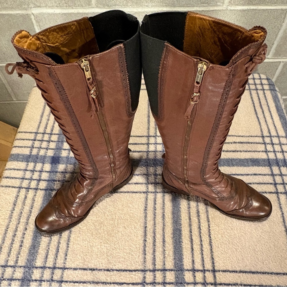 Zara tall leather riding boots. - Picture 6 of 13